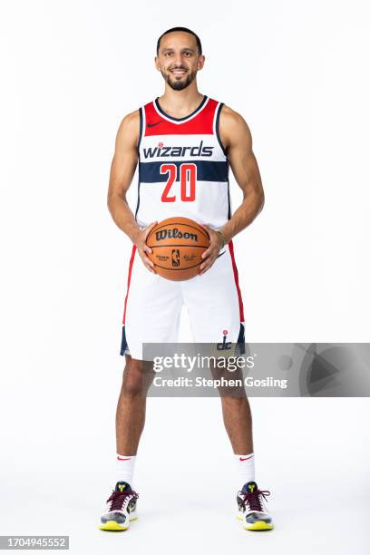 Landry Shamet of the Washington Wizards poses for a portrait during 2023-24 NBA Media Day on October 2, 2023 at Entertainment & Sports Arena in...