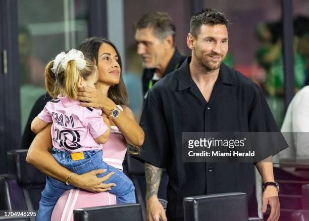 Inter Miami forward Lionel Messi is seen before the start of the Lamar Hunt U.S. Open Cup final against the Houston Dynamo at DRV PNK Stadium on...