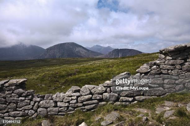 The Mourne Wall, Slieve Donard, Mourne Mountains, County Down, Northern Ireland, United Kingdom.