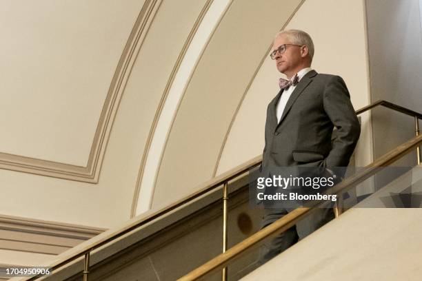 Representative Patrick McHenry, a Republican from North Carolina and interim US House Speaker, at the US Capitol in Washington, DC, US, on Tuesday,...