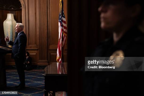 Representative Kevin McCarthy, a Republican from California, at the US Capitol in Washington, DC, US, on Tuesday, Oct. 3, 2023. Republican Kevin...