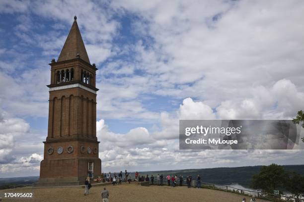 Observation tower on the summit of Himmelbjerget, Lake Julso, Jutland, Denmark.