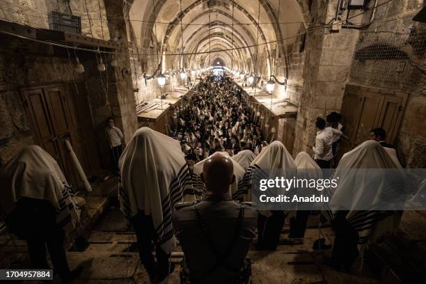 Activist Jewish settlers storm Al-Aqsa Mosque on 5th day of Sukkot holiday through Bab al-Qattanin , in Old City of eastern Jerusalem, on October 04,...