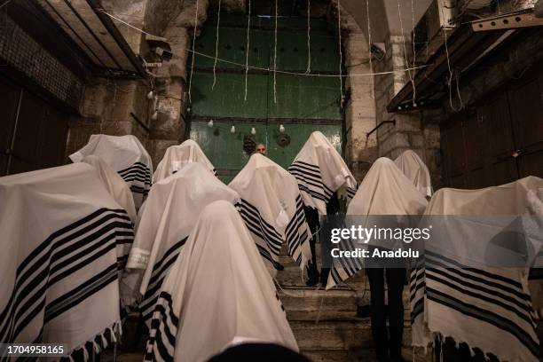 Activist Jewish settlers storm Al-Aqsa Mosque on 5th day of Sukkot holiday through Bab al-Qattanin , in Old City of eastern Jerusalem, on October 04,...