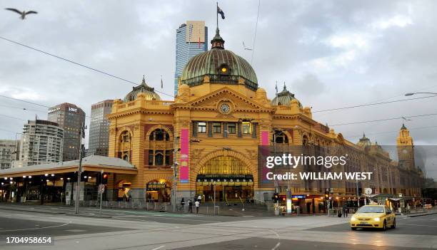 Photo taken April 2, 2010 shows Melbourne's Flinders Street Station which is the central railway station of the suburban rail network of Melbourne....