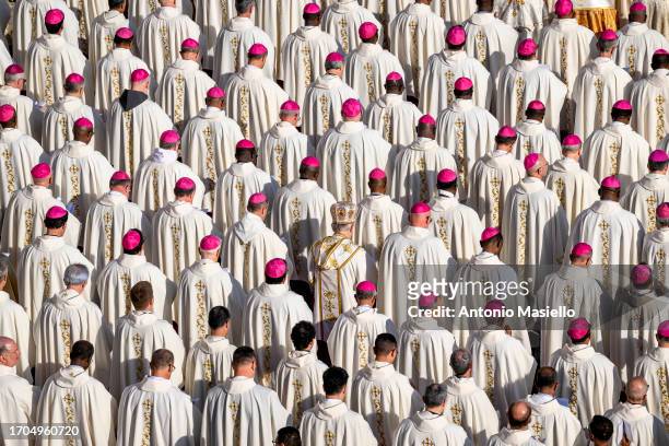 Priests, bishops, and cardinals preside at Holy Mass with the College of Cardinals for the Opening of the XVI Ordinary General Assembly of the Synod...