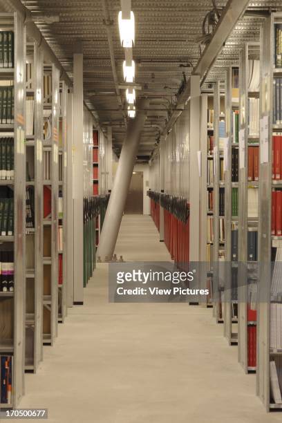 Archives in basement, TU Delft Library, Delft, Netherlands, Architect: Mecanoo Architecten, 1997.
