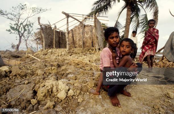 Children of a devastated village. Anwara, Chittagong, Bangladesh. 1991. The 1991 cyclone was one of the deadliest tropical cyclones on record that...