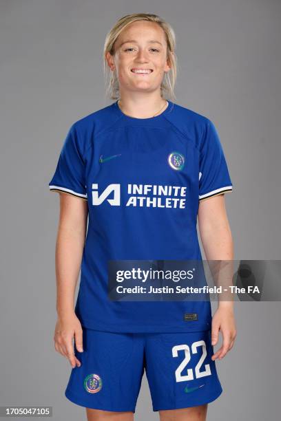 Erin Cuthbert of Chelsea poses during the Super League Headshots 2023/24 portrait session on September 13, 2023 in London, England.