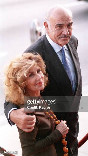 Scottish actor Sean Connery with his wife Micheline, circa 1995.