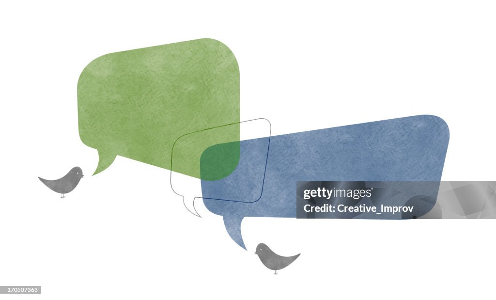 Three Overlapping Speech Bubbles