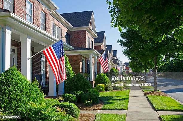patriotic neighborhood - united states house stockfoto's en -beelden