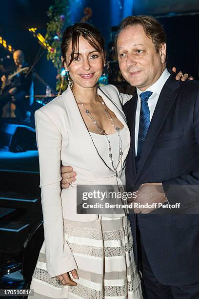 Audrey Dana and Olivier Perruchot attend the Piaget Rose Day Private Event in Orangerie Ephemere at Jardin des Tuileries on June 13, 2013 in Paris,...