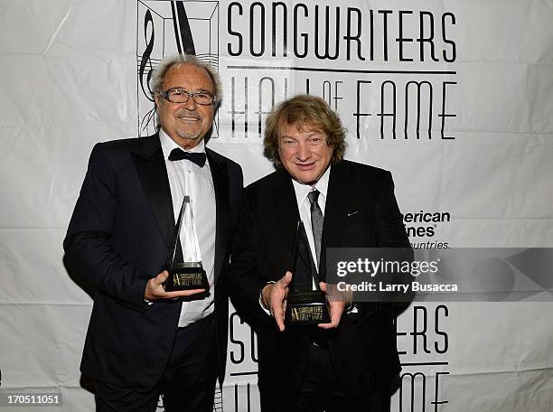 Mick Jones and Lou Gramm of Foreigner attend the Songwriters Hall of Fame 44th Annual Induction and Awards Dinner at the New York Marriott Marquis on...