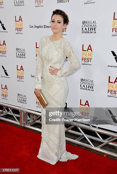 Actress Blanca Suarez arrives at the premiere of Sony Pictures Classics "I'm So Excited!" during the 2013 Los Angeles Film Festival at Regal Cinemas...