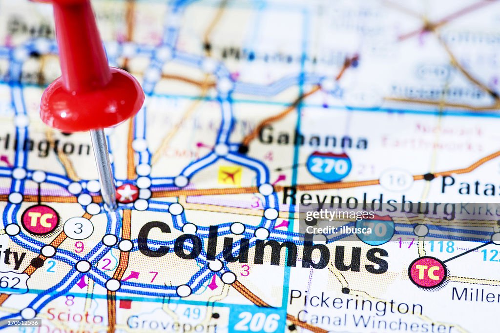 米国首都にマップシリーズ：オハイオ州コロンバス，オハイオ