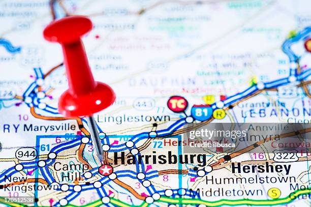 米国首都にマップシリーズ：ハリスバーグは、ペンシルバニア州 - harrisburg pennsylvania ストックフォトと画像