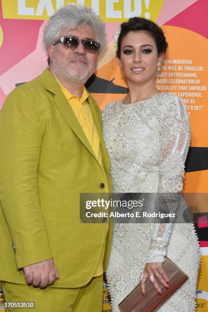 Filmmaker Pedro Almodovar and actress Blanca Suarez arrive at the 2013 Los Angeles Film Festival Opening Night Gala Premiere of "I'm So Excited" at...