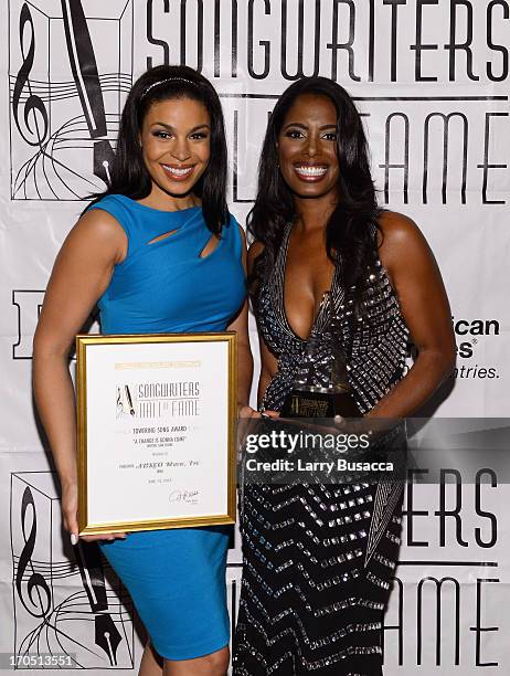 Jordin Sparks and Nicole Cook Johnson attend the Songwriters Hall of Fame 44th Annual Induction and Awards Dinner at the New York Marriott Marquis on...