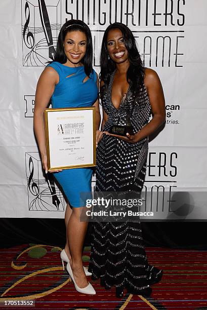 Jordin Sparks and Nicole Cook Johnson attend the Songwriters Hall of Fame 44th Annual Induction and Awards Dinner at the New York Marriott Marquis on...