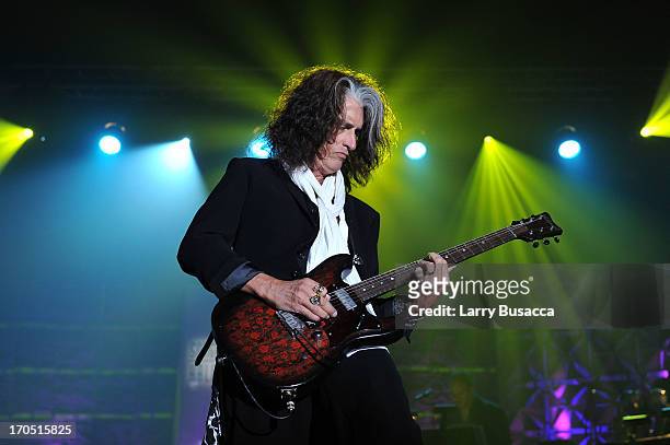 Joe Perry of Aerosmith performs at the Songwriters Hall of Fame 44th Annual Induction and Awards Dinner at the New York Marriott Marquis on June 13,...