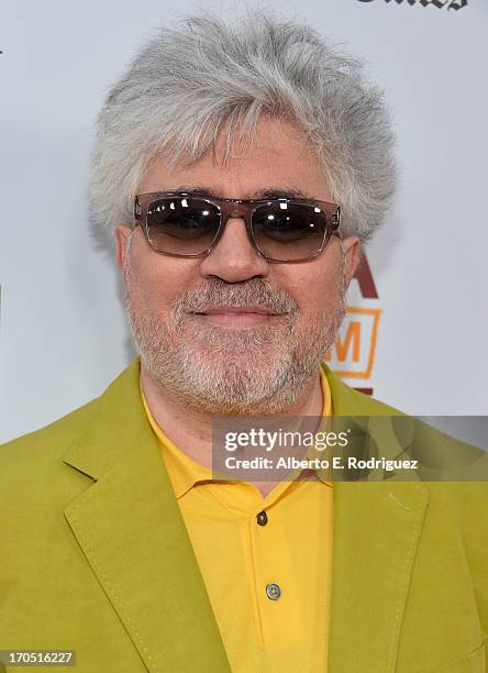 Director Pedro Almodovar arrives at the 2013 Los Angeles Film Festival Opening Night Gala Premiere of "I'm So Excited" at Regal Cinemas L.A. Live on...
