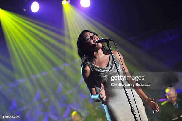 Shelea Frazier performs at the Songwriters Hall of Fame 44th Annual Induction and Awards Dinner at the New York Marriott Marquis on June 13, 2013 in...