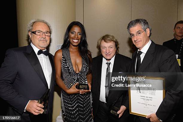 Mick Jones, Nicole Cook Johnson, Lou Gramm and Jody Klein attend the Songwriters Hall of Fame 44th Annual Induction and Awards Dinner at the New York...