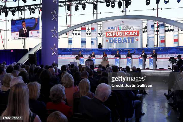 Republican presidential candidates , North Dakota Gov. Doug Burgum, former New Jersey Gov. Chris Christie, former U.N. Ambassador Nikki Haley,...