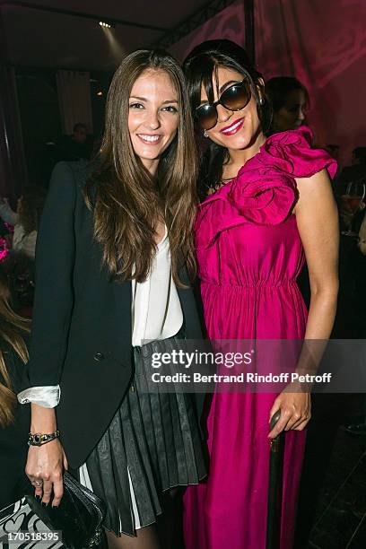 Annabelle Belmondo and Melody Gardot attend the Piaget Rose Day Private Event in Orangerie Ephemere at Jardin des Tuileries on June 13, 2013 in...