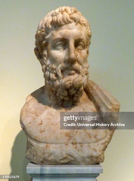 Portrait bust of the philosopher Polemon. Pentalic marble. Found in the Olympieion, Athens. Possibly the portrait of the philosopher Antonius Polemon...