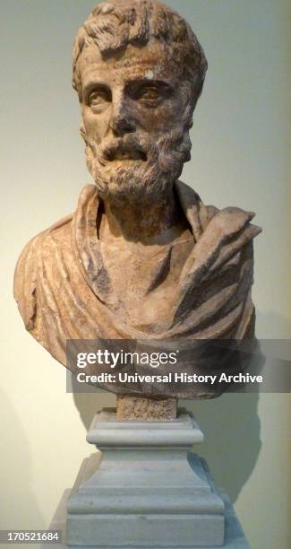 Portrait bust of Herodes Atticus. Pentelic marble. The wealthy Athenian sophist was the benefactor of Athens and other cities, where he erected many...