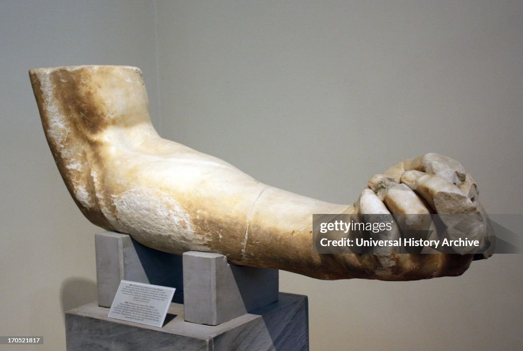 Colossal arm of statue of Zeus, Marble