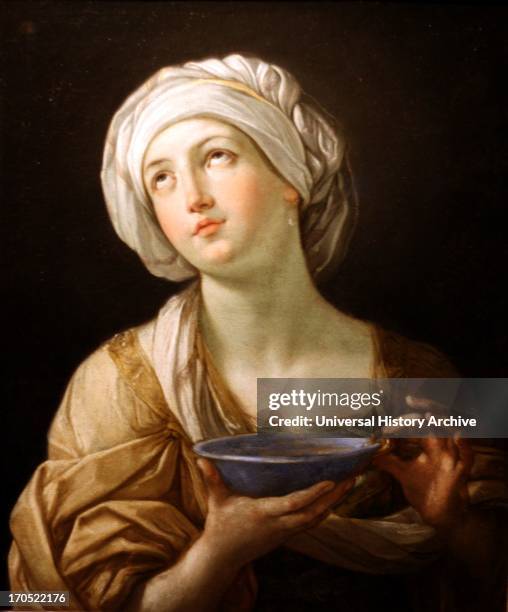 Oil Painting by Guido Reni 1575 Portrait of a Woman, perhaps Artemisia or Lady with a Lapis Lazuli Bowl 1638 - 1639
