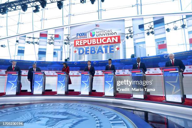 Republican presidential candidates , North Dakota Gov. Doug Burgum, former New Jersey Gov. Chris Christie, former U.N. Ambassador Nikki Haley,...