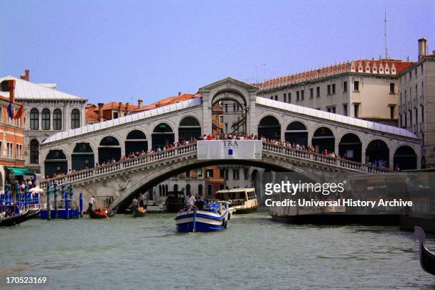 The Rialto Bridge is one of the four bridges spanning the Grand Canal in Venice, Italy. It is the oldest bridge across the canal, and was the...