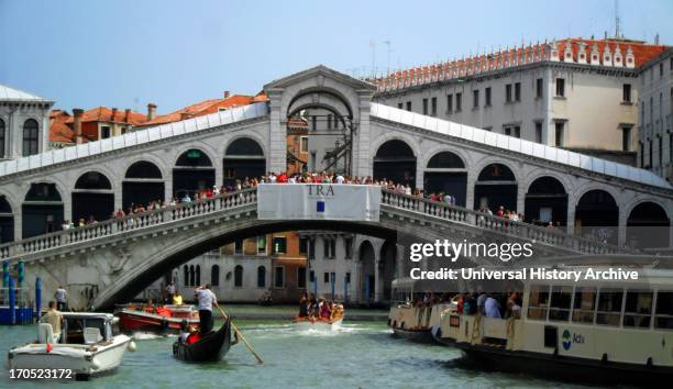 The Rialto Bridge is one of the four bridges spanning the Grand Canal in Venice, Italy. It is the oldest bridge across the canal, and was the...