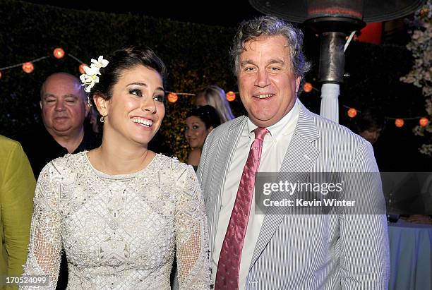 Actress Blanca Suarez and Sony Pictures Co-Founder and Co-President Tom Bernard attend the premiere of Sony Pictures Classics "I'm So Excited!" after...