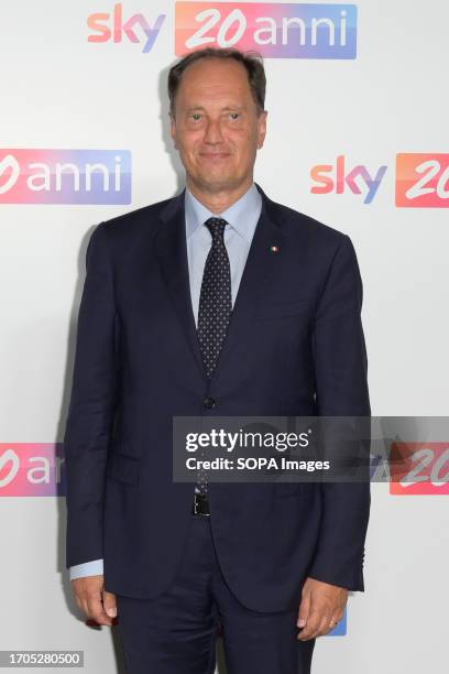 Luca Ciriani attends the photocall of the event Sky 20 anni at Terme di Diocleziano.