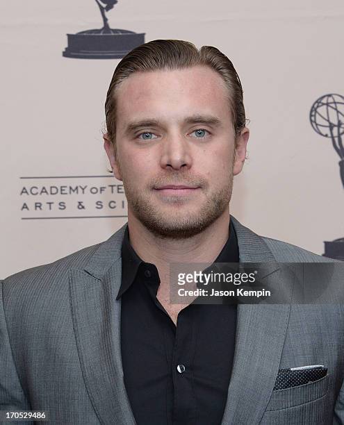 Actor Billy Miller attends The Academy Of Television Arts & Sciences' Daytime Programming Peer Group's Daytime Emmy Nominees Cocktail Reception at...