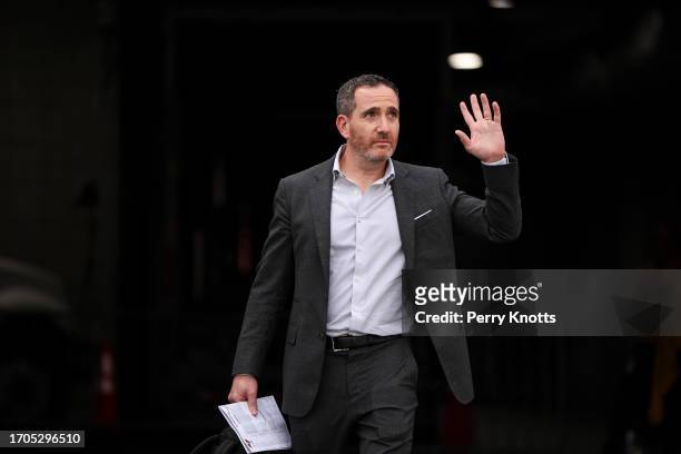 General manager Howie Roseman of the Philadelphia Eagles walks out of the tunnel prior to an NFL football game against the Tampa Bay Buccaneers at...