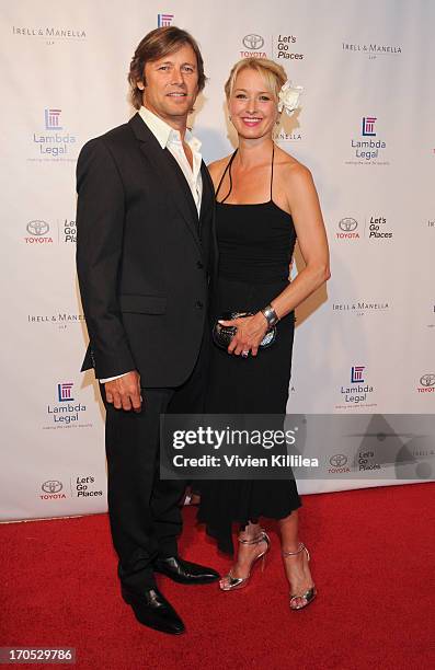 Grant Show and Katherine LaNasa attend West Coast Liberty Awards Celebrating Lambda Legal's 40th Anniversary at The London Hotel on June 13, 2013 in...