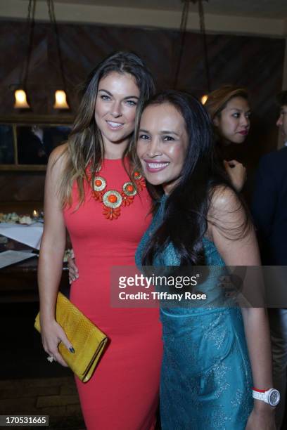 Actress Serinda Swan and Somaly Mam attend the Somaly Mam Foundation's "Disrupting Slavery" Benefit Gala at 41 Ocean on June 13, 2013 in Santa...