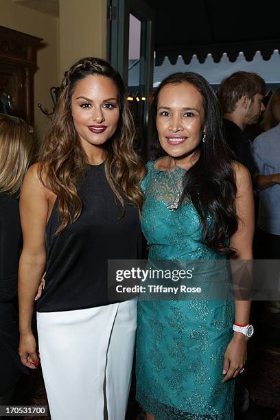 Actress Pia Toscano and Somaly Mam attends the Somaly Mam Foundation's "Disrupting Slavery" Benefit Gala at 41 Ocean on June 13, 2013 in Santa...