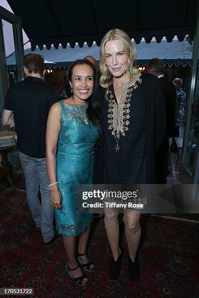 Somaly Mam and actress Daryl Hannah attend the Somaly Mam Foundation's "Disrupting Slavery" Benefit Gala at 41 Ocean on June 13, 2013 in Santa...