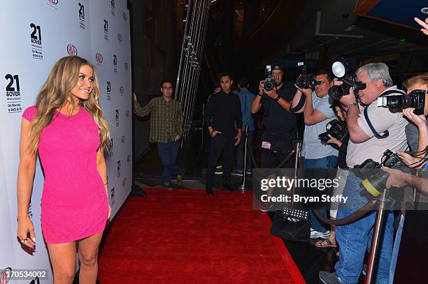 Actress/model Carmen Electra arrives at Haze Nightclub at the Aria Resort & Casino at City Center to celebrate the Blu-ray & DVD release of the movie...