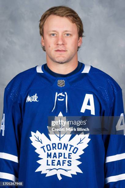 Morgan Rielly of the Toronto Maple Leafs poses for his official headshot for the 2023-2024 at the Ford Performance Centre on September 20, 2023 in...
