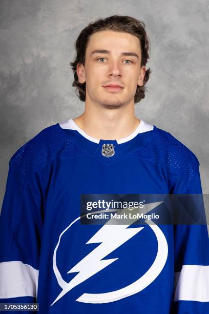 Alex Barré-Boulet of the Tampa Bay Lightning poses for his official headshot for the 2023-2024 season on September 20, 2023 at Amalie Arena in Tampa,...