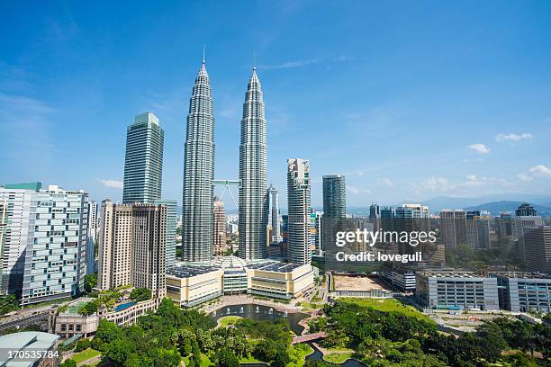 vista da cidade de kuala lumper - kuala lumpur imagens e fotografias de stock