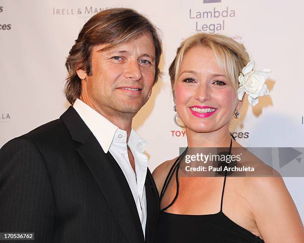 Actors Grant Show and Katherine LaNasa attend the West Coast Liberty Awards celebrating Lambda Legal's 40th anniversary at The London Hotel on June...